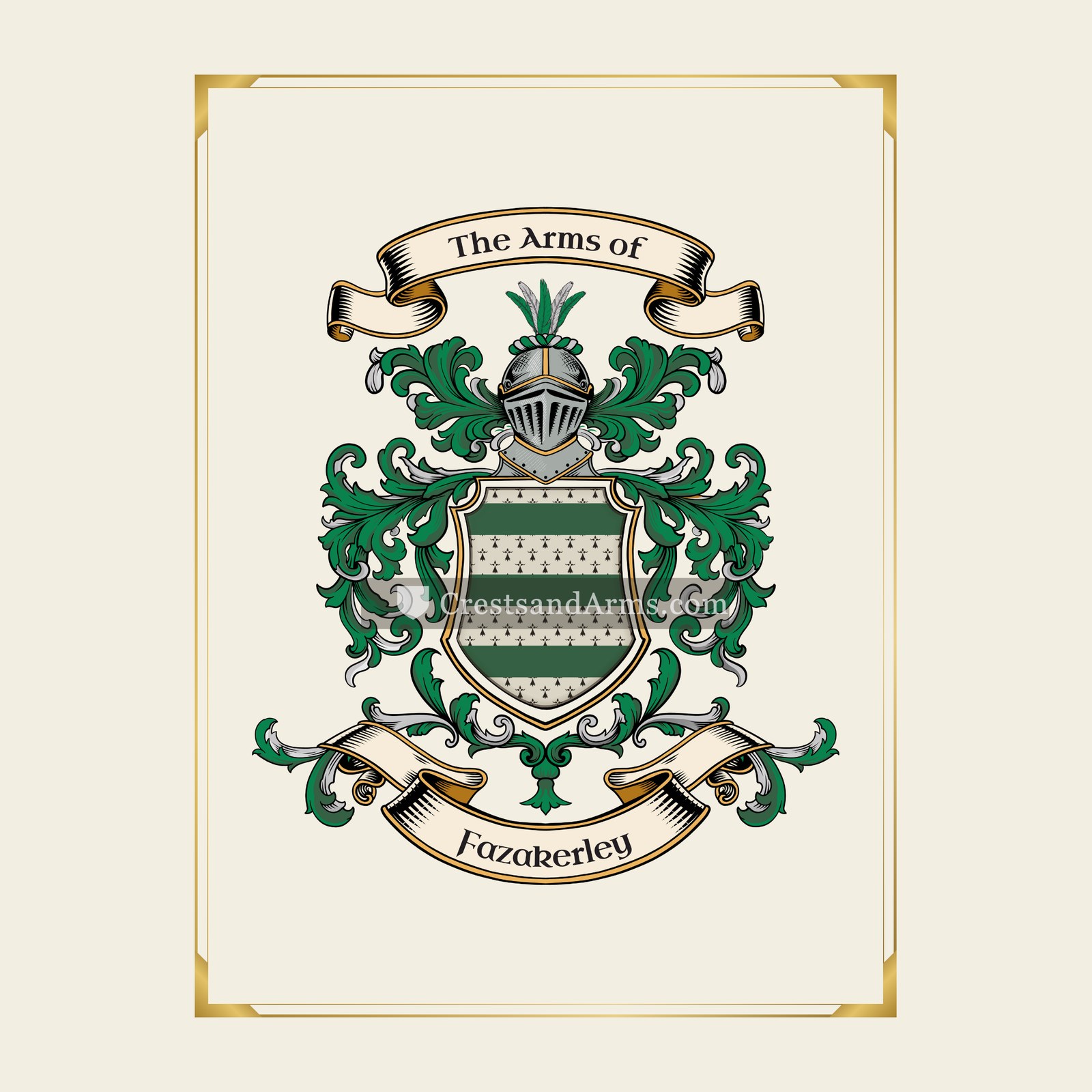 With gold border