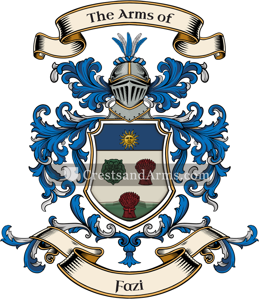 The Fazi coat of arms, drawn from the recorded blazon