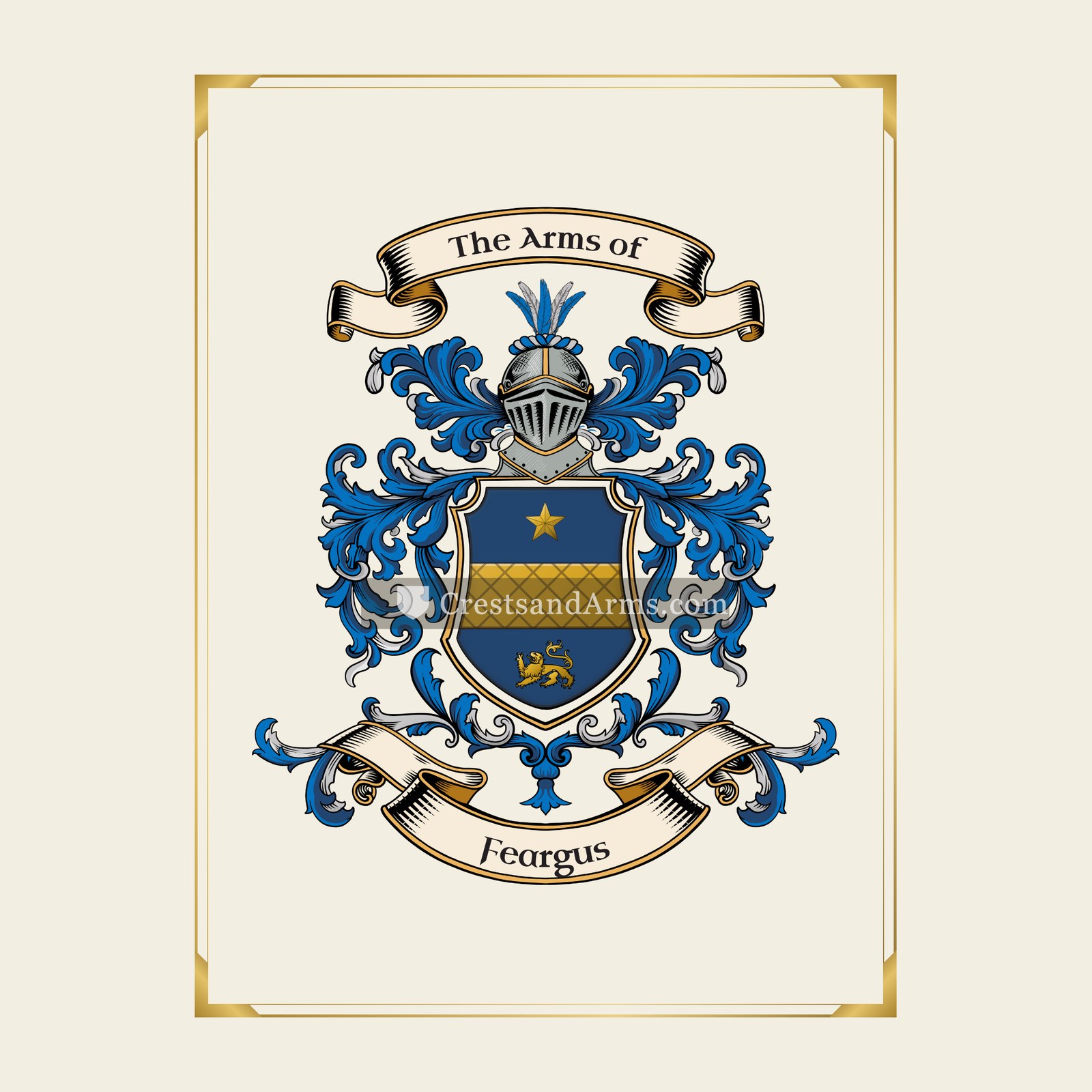 With gold border