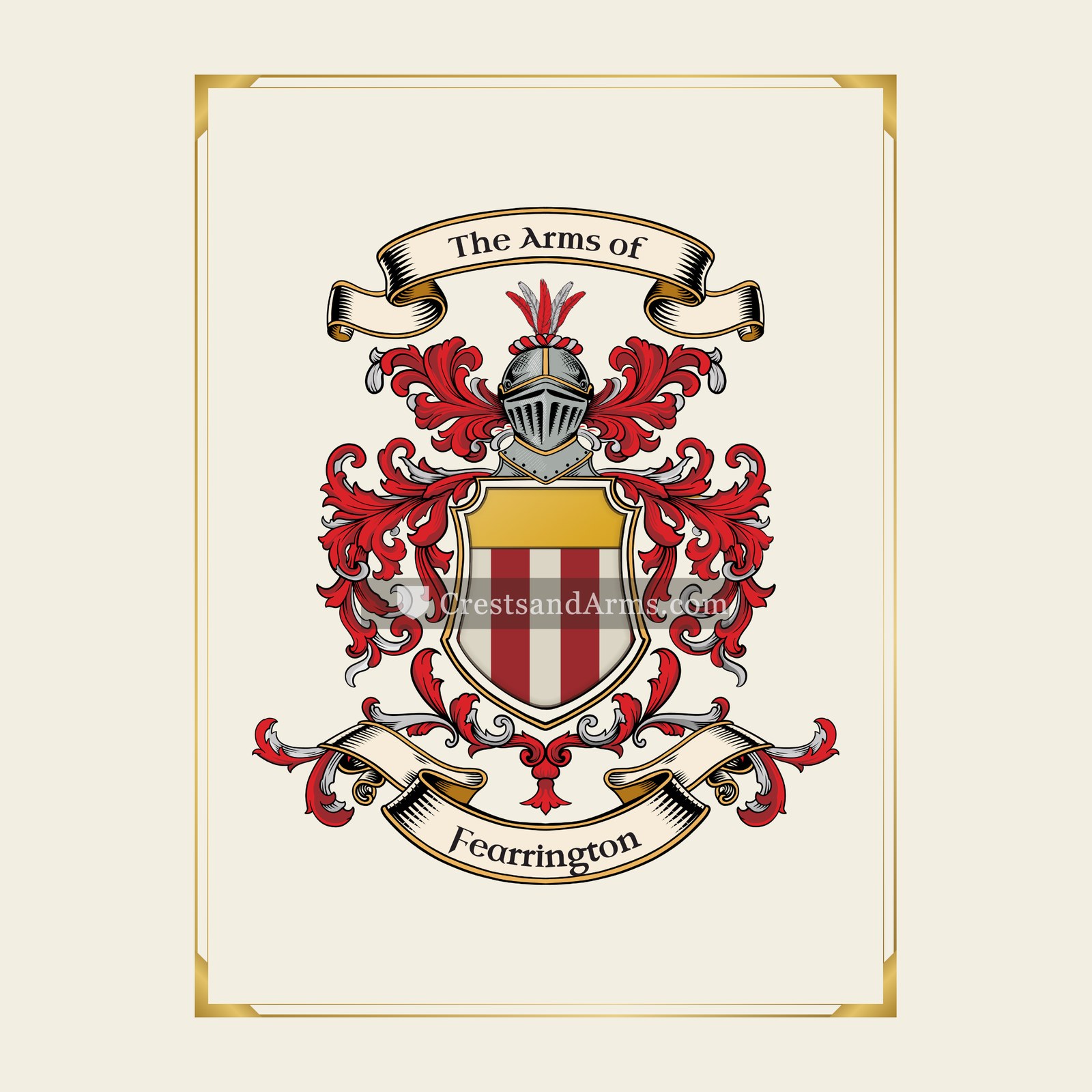With gold border