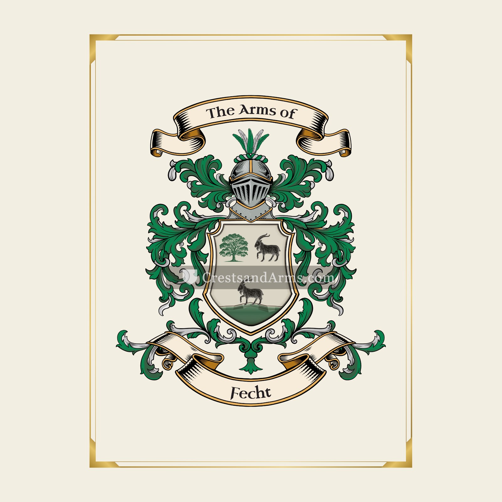 With gold border