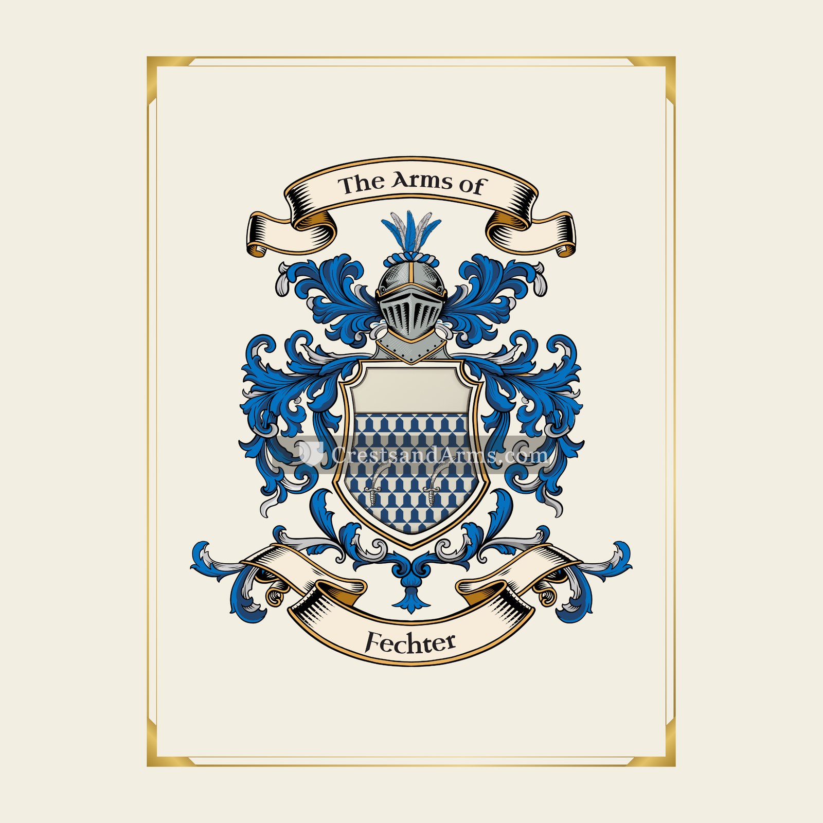 With gold border