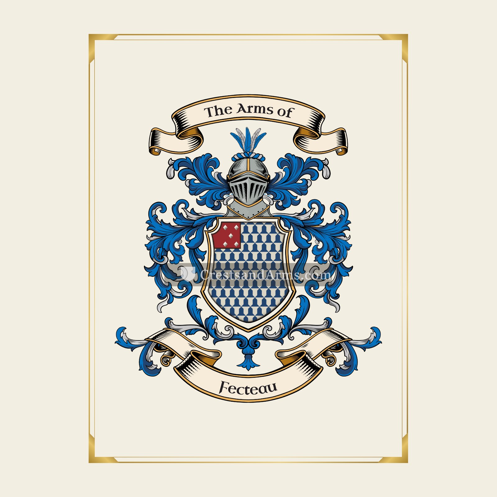 With gold border