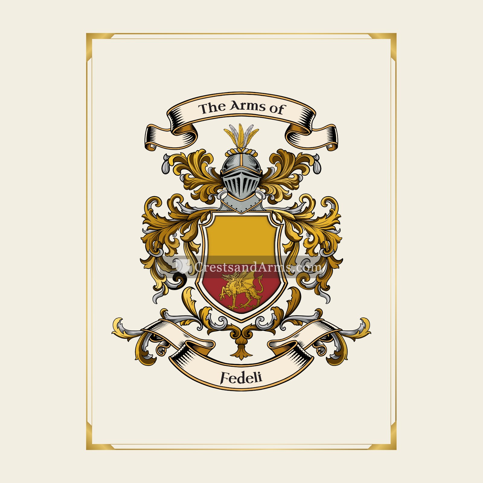 With gold border