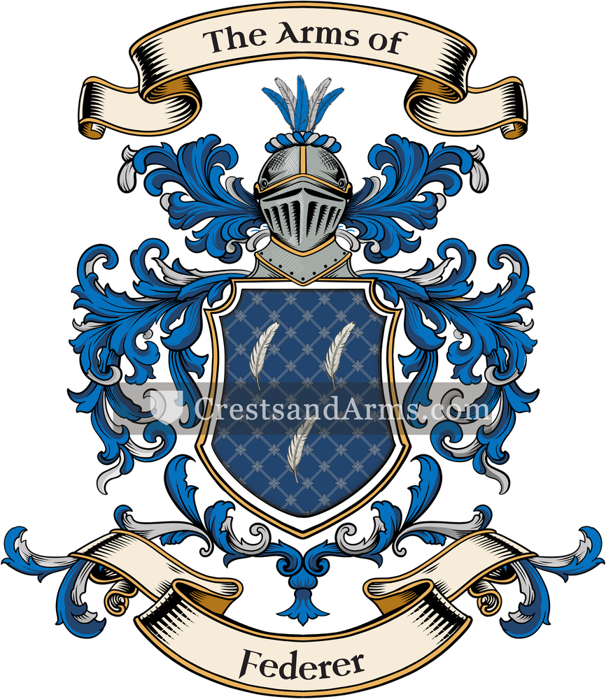 The Federer coat of arms, drawn from the recorded blazon