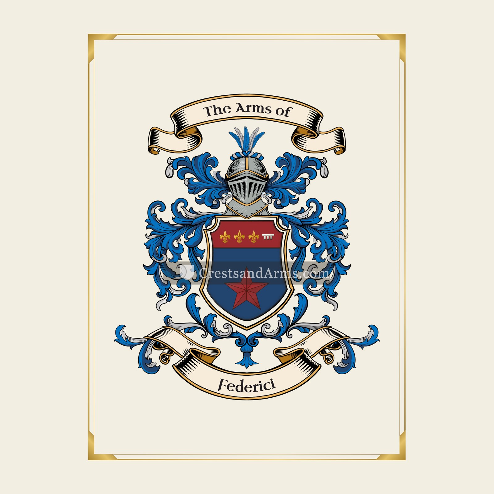 With gold border