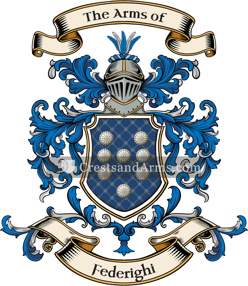 The Federighi coat of arms, drawn from the recorded blazon