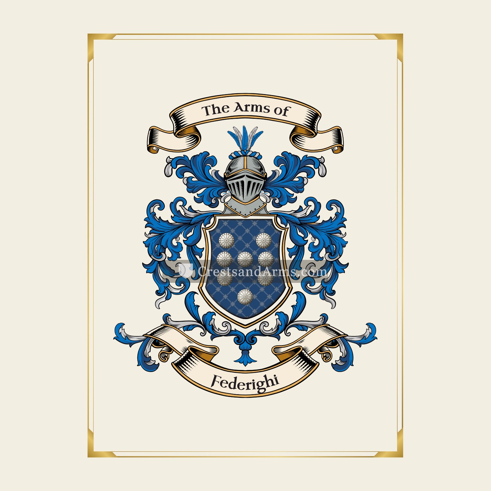 With gold border