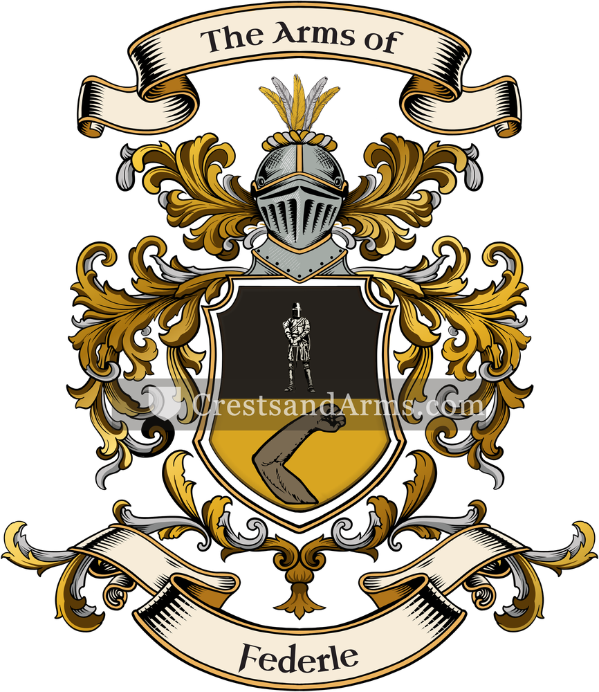 The Federle coat of arms, drawn from the recorded blazon