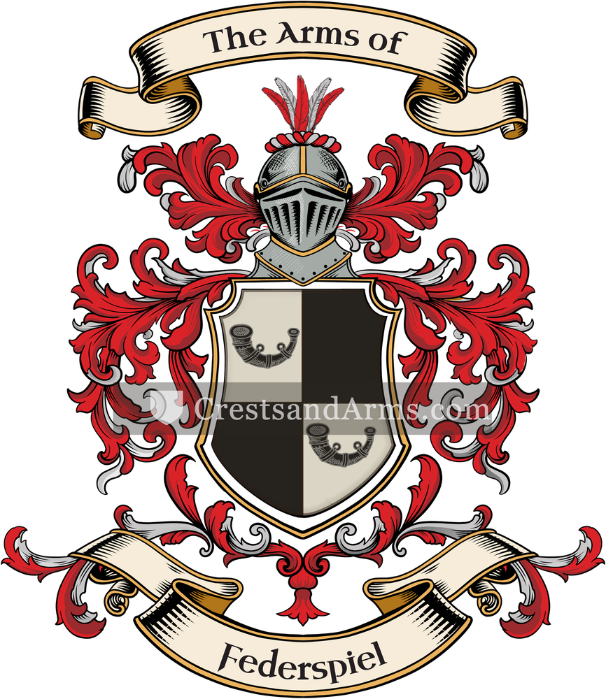 The Federspiel coat of arms, drawn from the recorded blazon