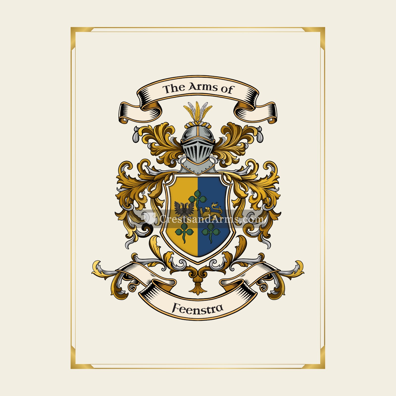 With gold border