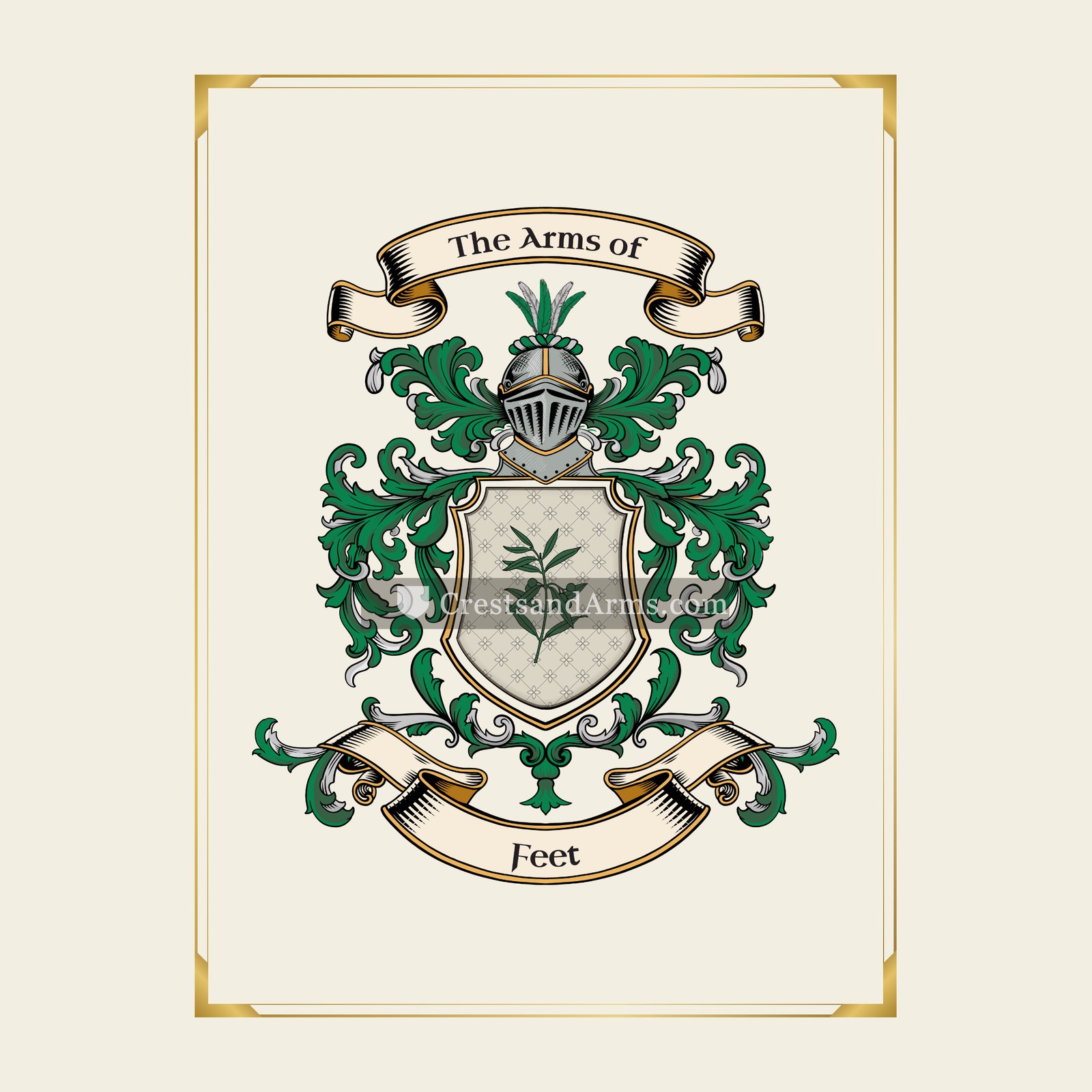 With gold border
