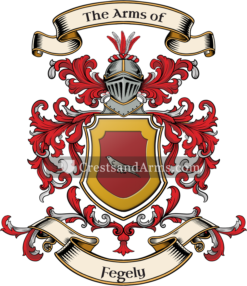 The Fegely coat of arms, drawn from the recorded blazon