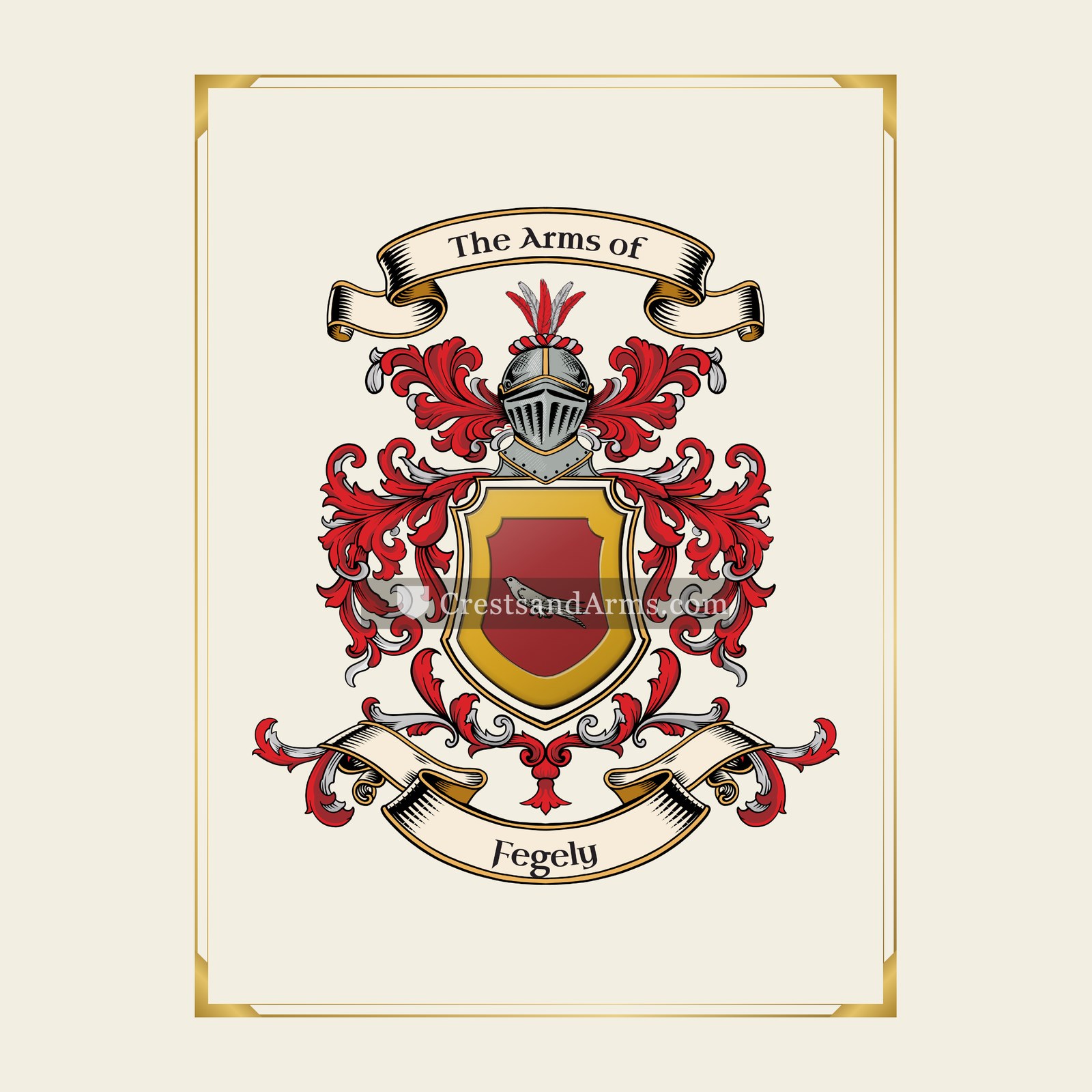 With gold border