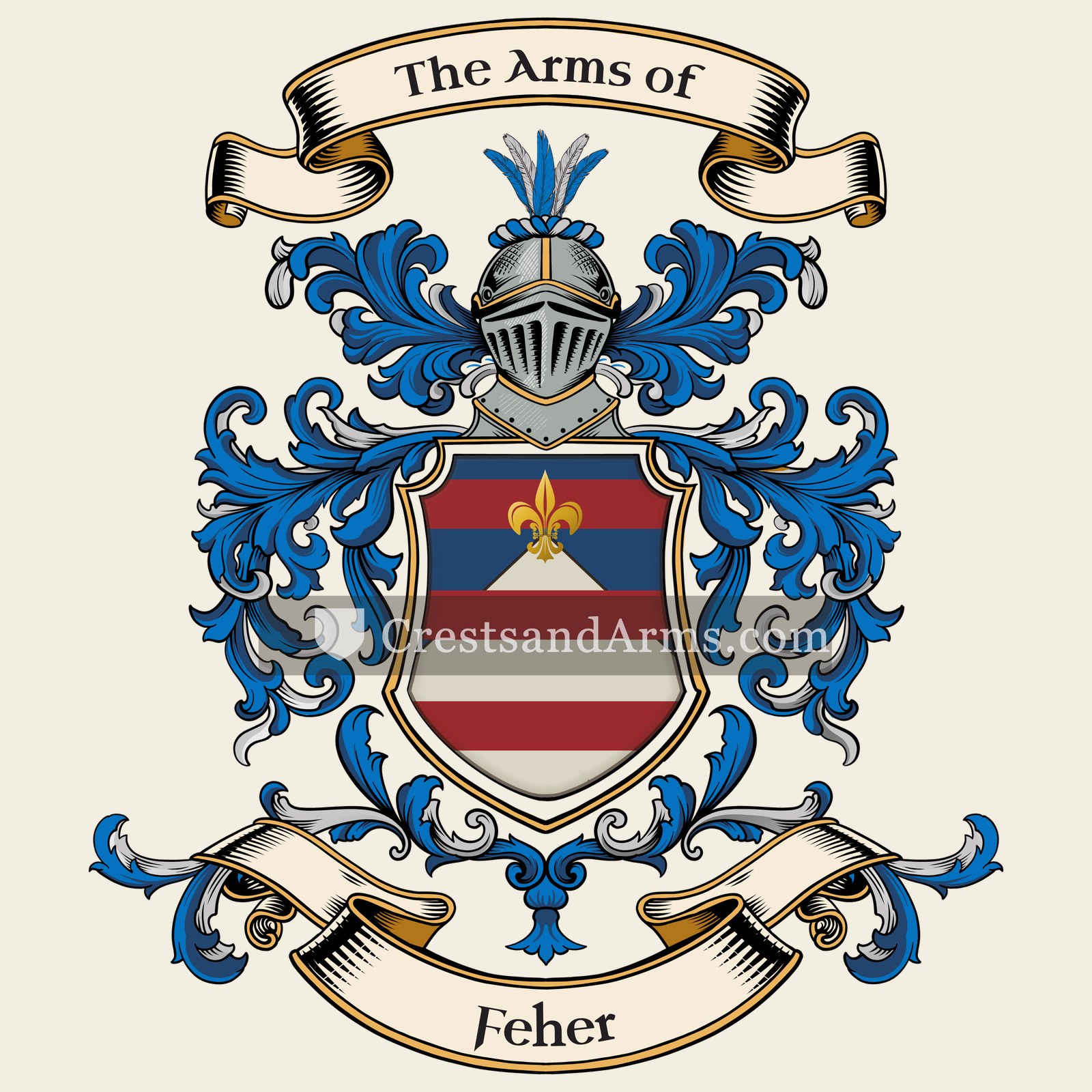 The Feher coat of arms, drawn from the recorded blazon