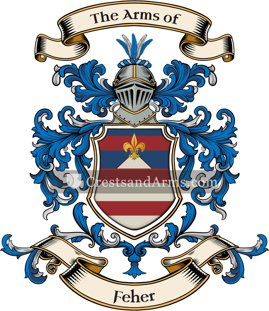 The Feher coat of arms, drawn from the recorded blazon