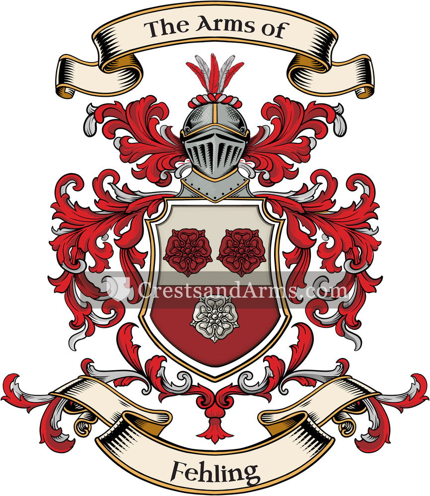 The Fehling coat of arms, drawn from the recorded blazon