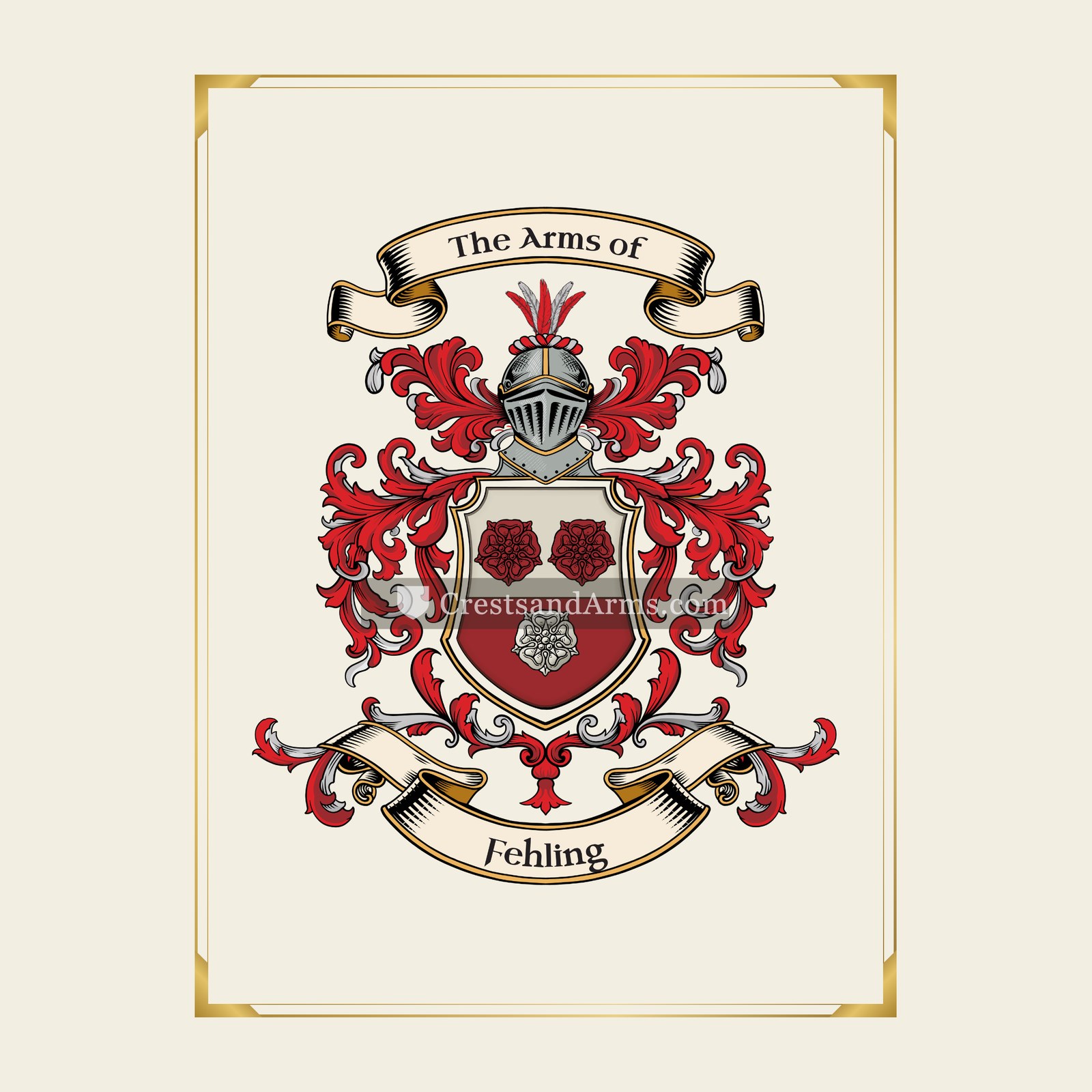 With gold border