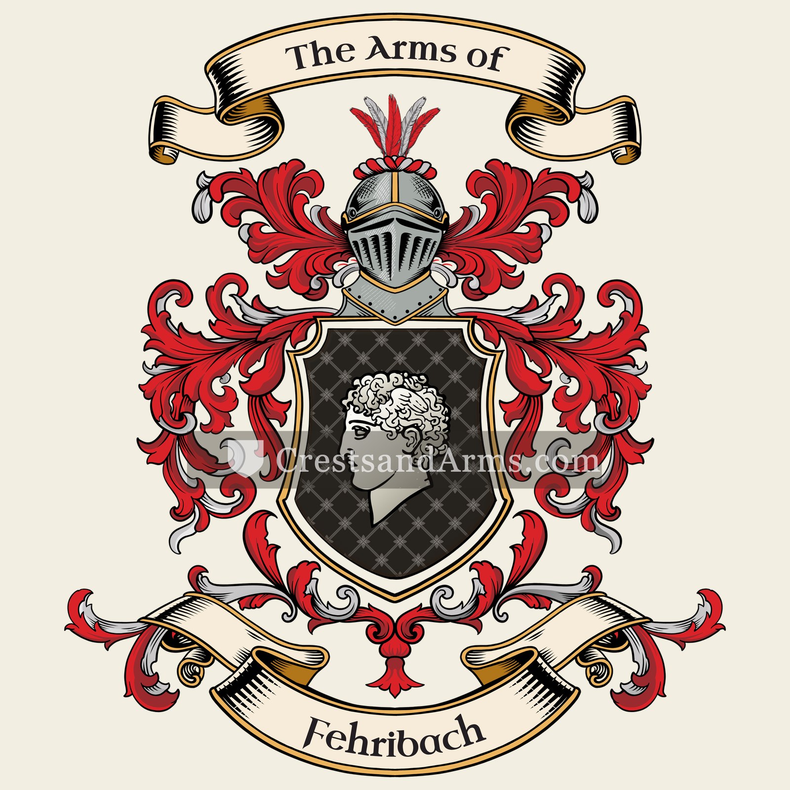 The Fehribach coat of arms, drawn from the recorded blazon