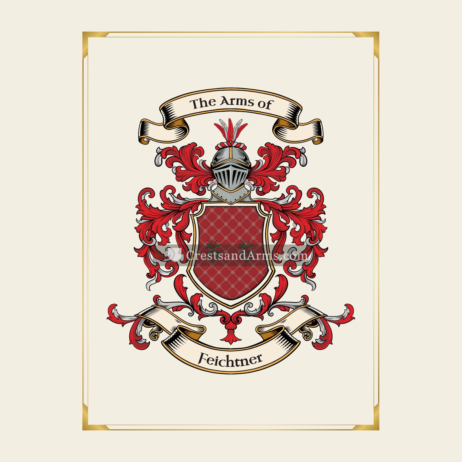 With gold border