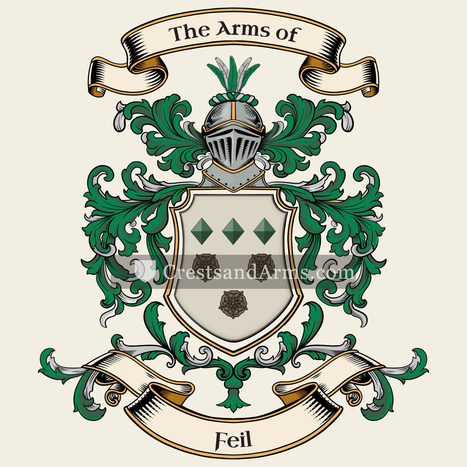 The Feil coat of arms, drawn from the recorded blazon