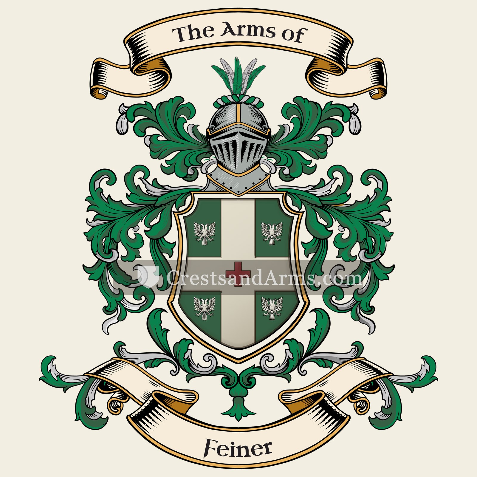 The Feiner coat of arms, drawn from the recorded blazon
