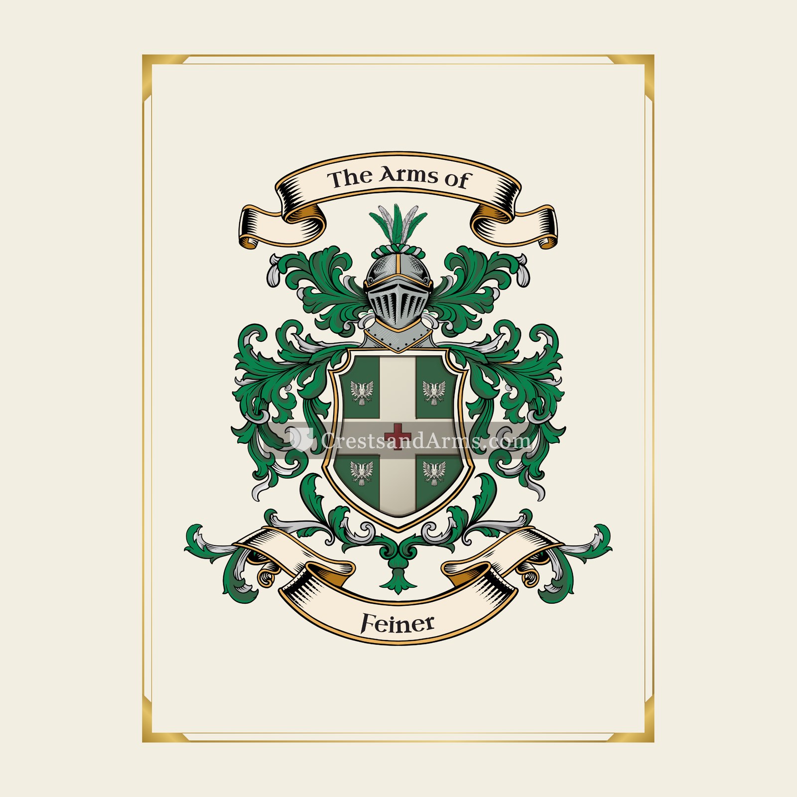 With gold border