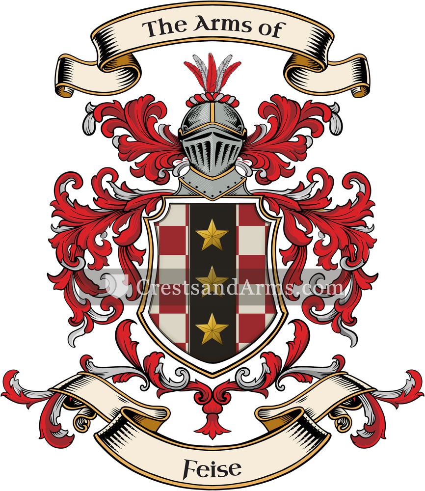 The Feise coat of arms, drawn from the recorded blazon
