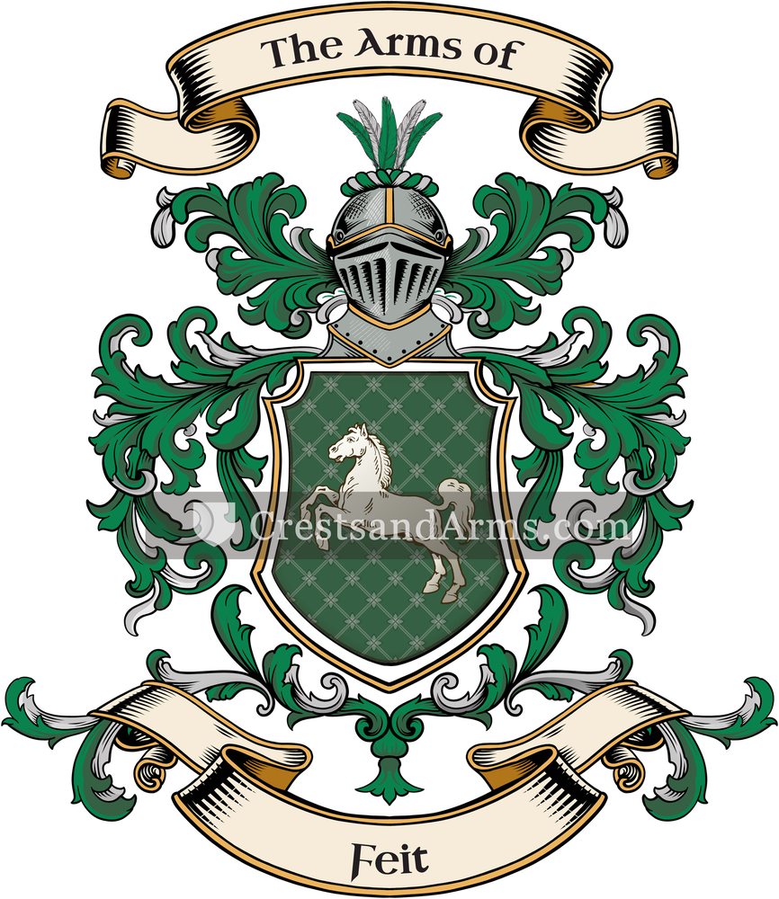 The Feit coat of arms, drawn from the recorded blazon