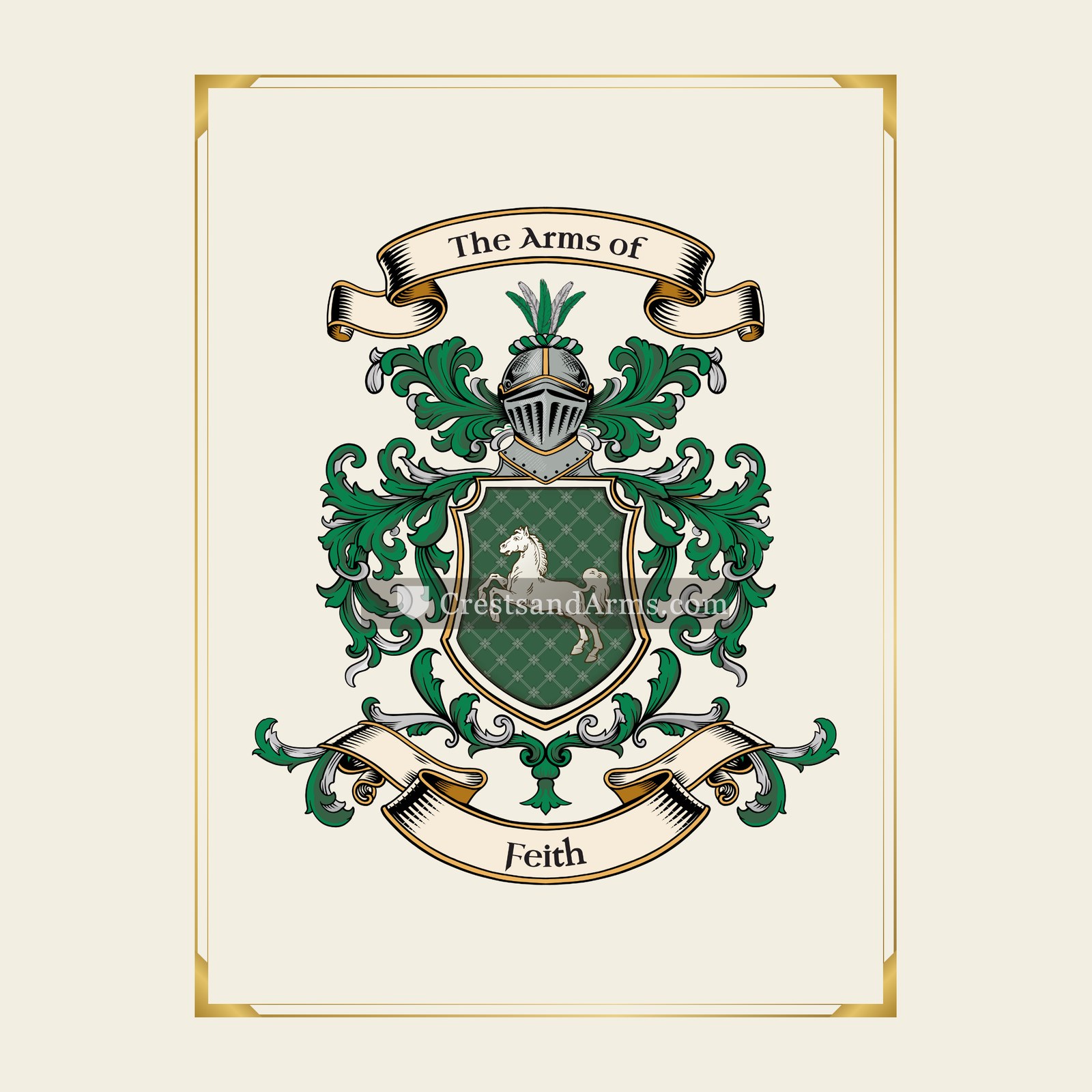 With gold border