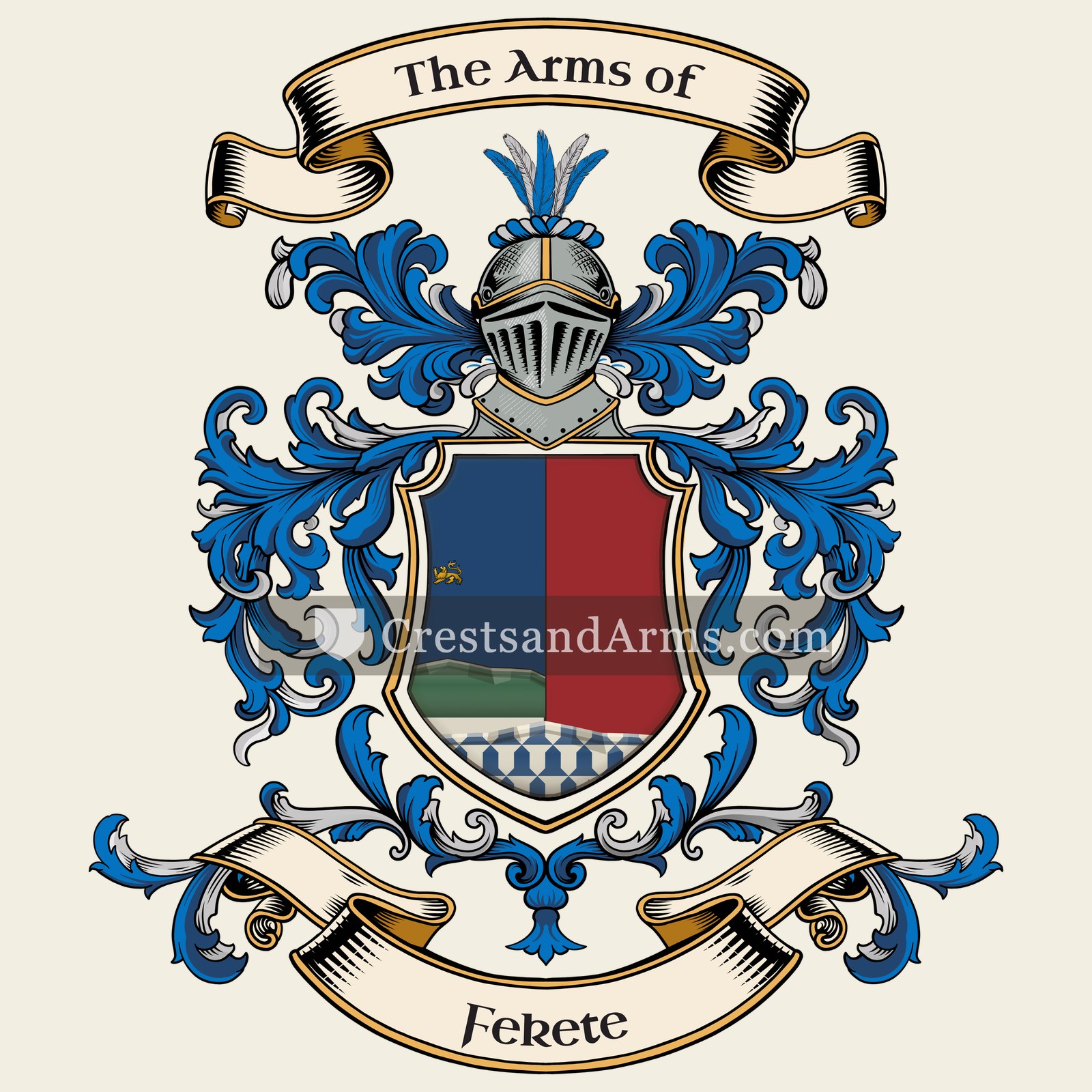 The Fekete coat of arms, drawn from the recorded blazon