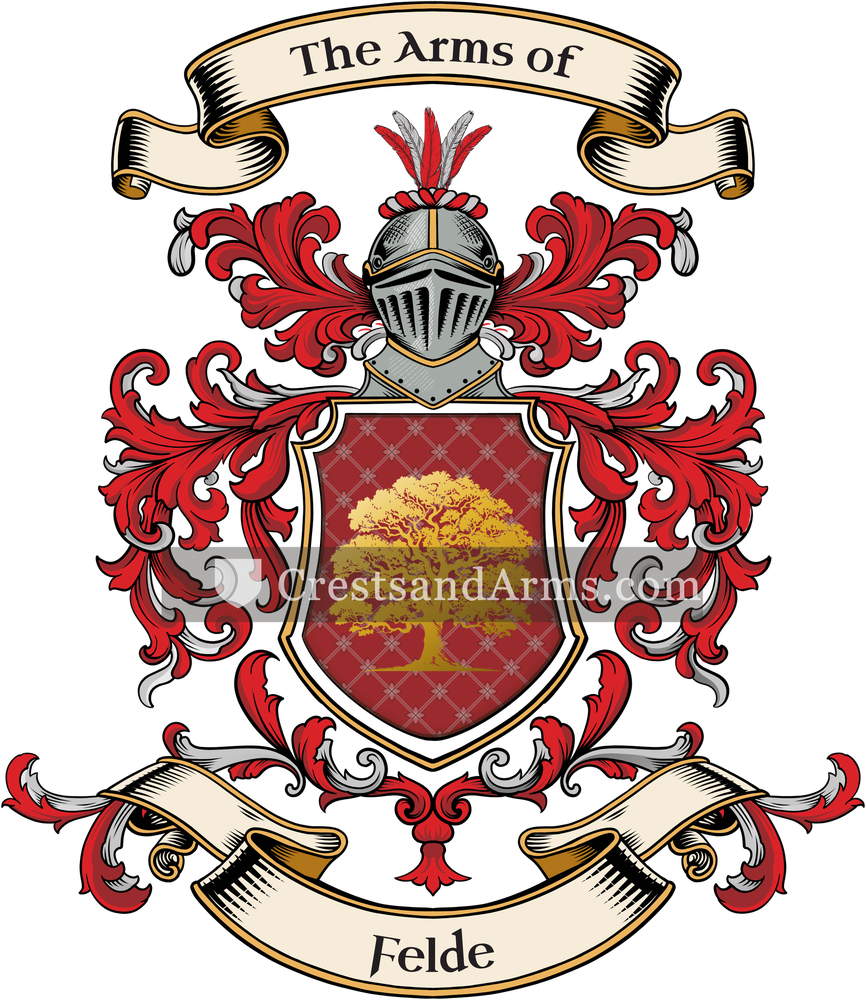 The Felde coat of arms, drawn from the recorded blazon