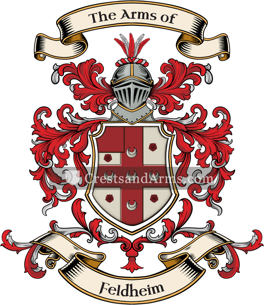 The Feldheim coat of arms, drawn from the recorded blazon
