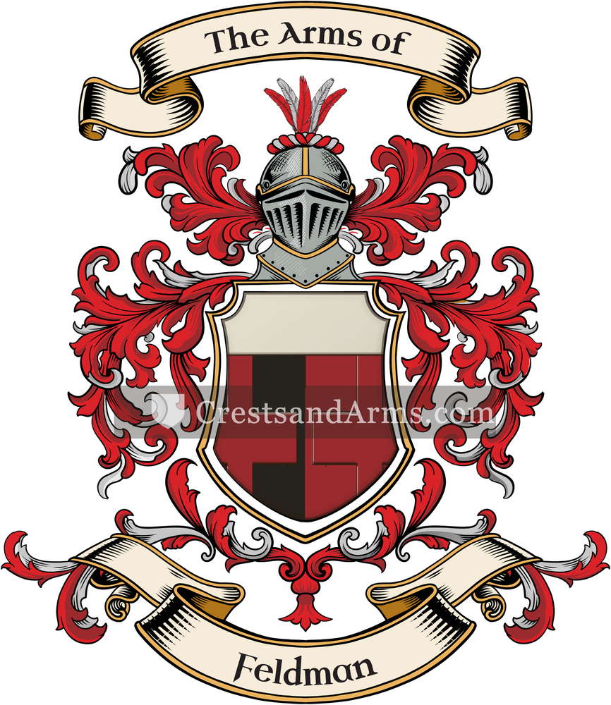 The Feldman coat of arms, drawn from the recorded blazon