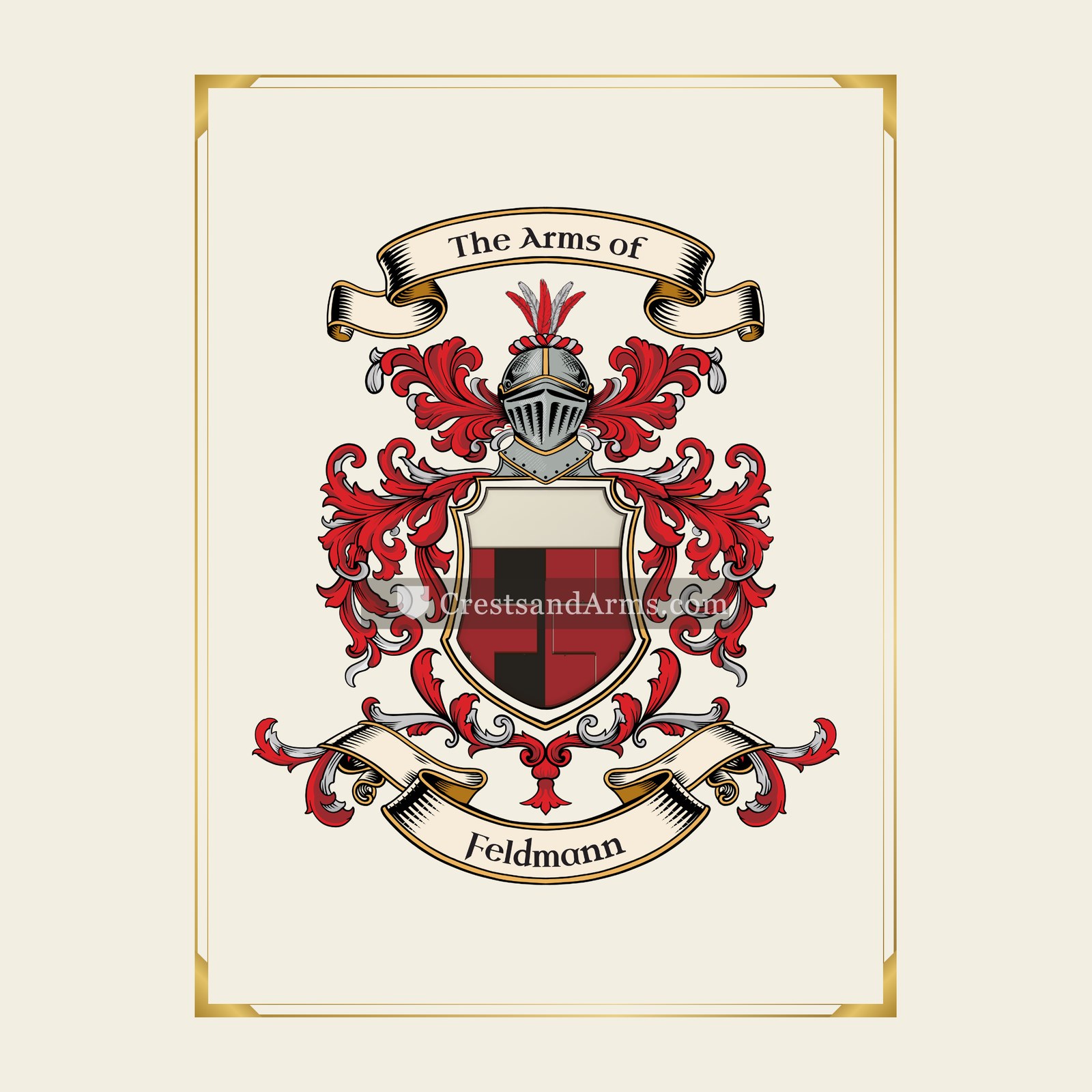 With gold border