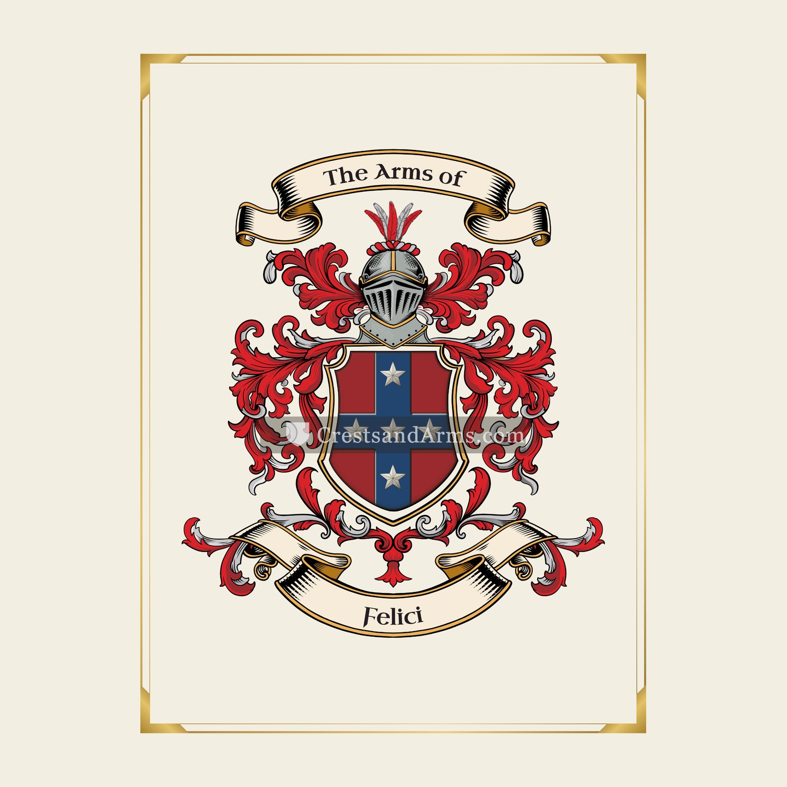 With gold border