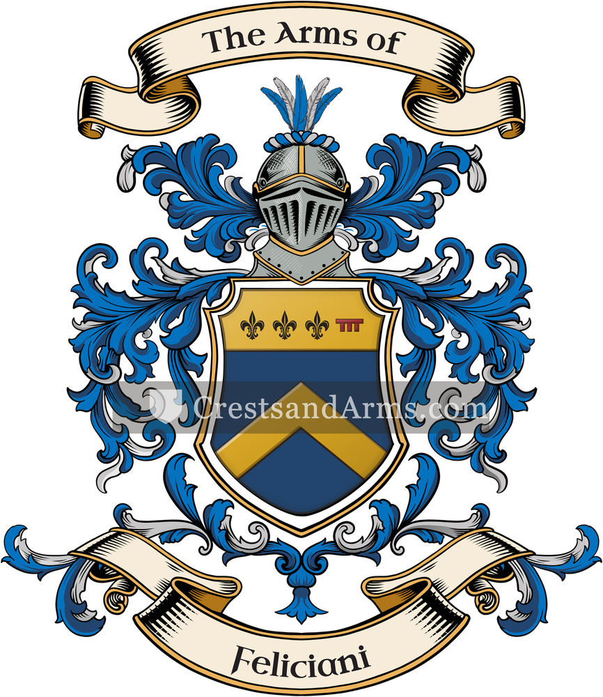 The Feliciani coat of arms, drawn from the recorded blazon