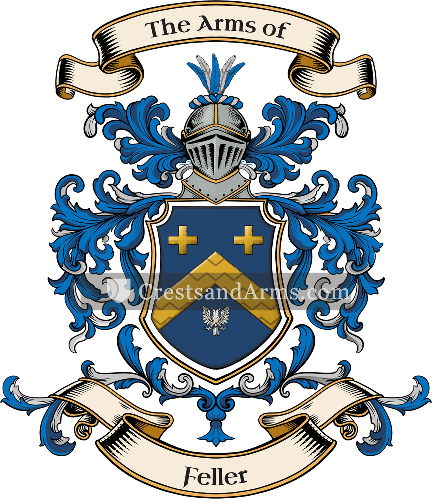 The Feller coat of arms, drawn from the recorded blazon