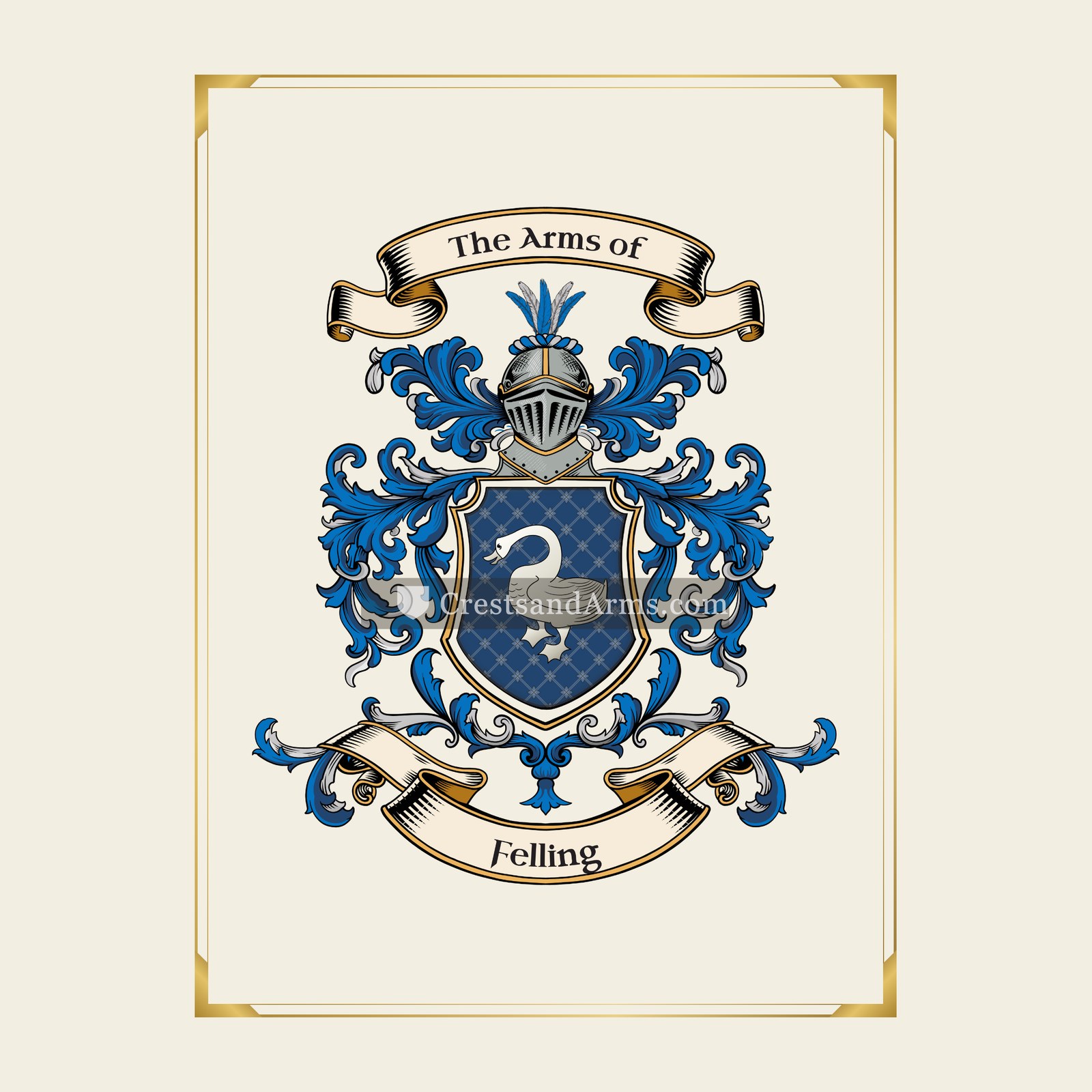 With gold border