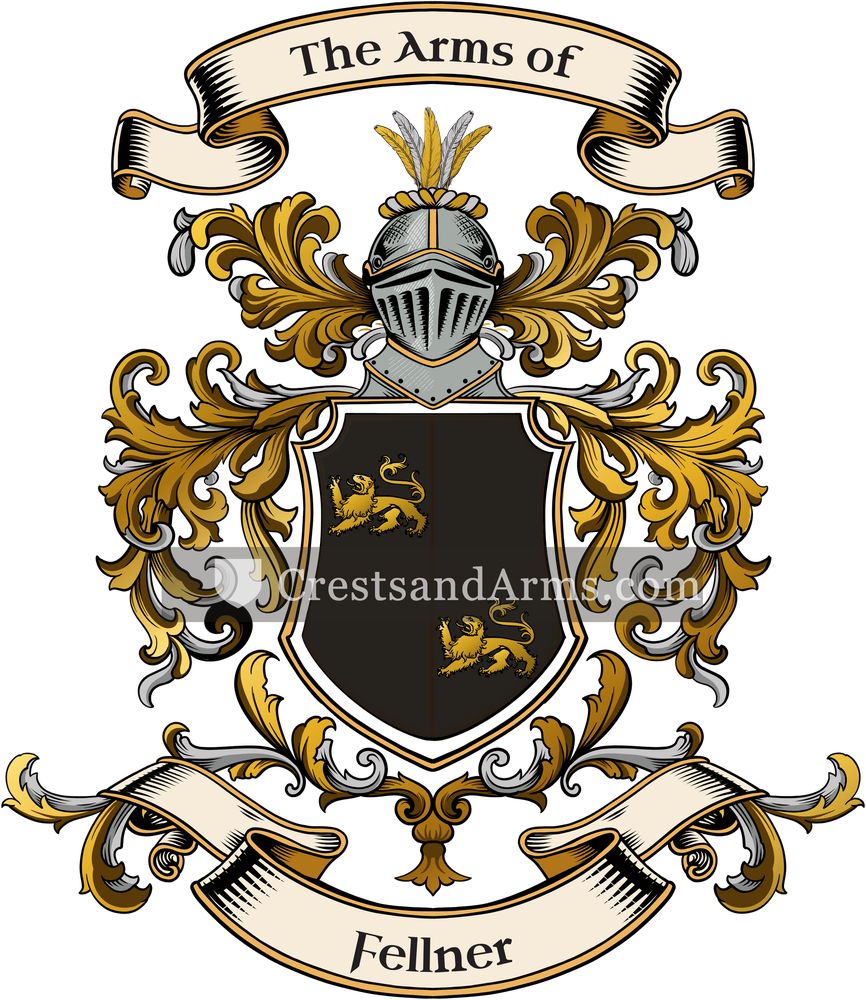 The Fellner coat of arms, drawn from the recorded blazon