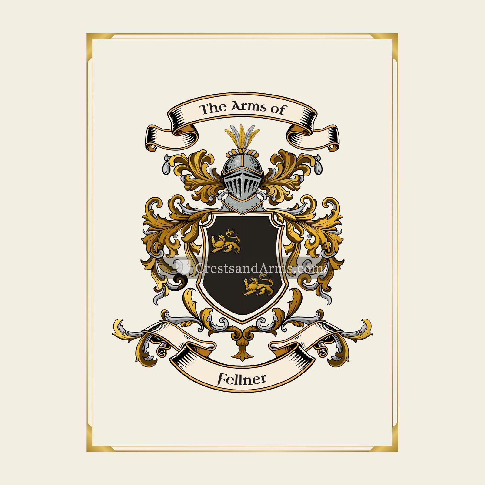 With gold border