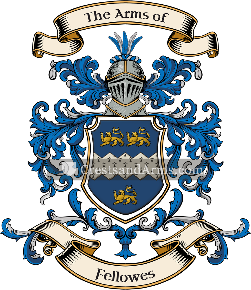 The Fellowes coat of arms, drawn from the recorded blazon