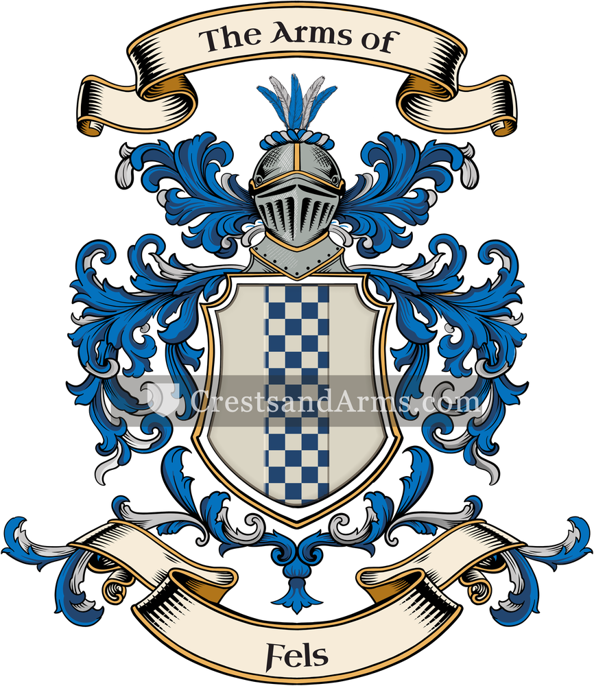 The Fels coat of arms, drawn from the recorded blazon