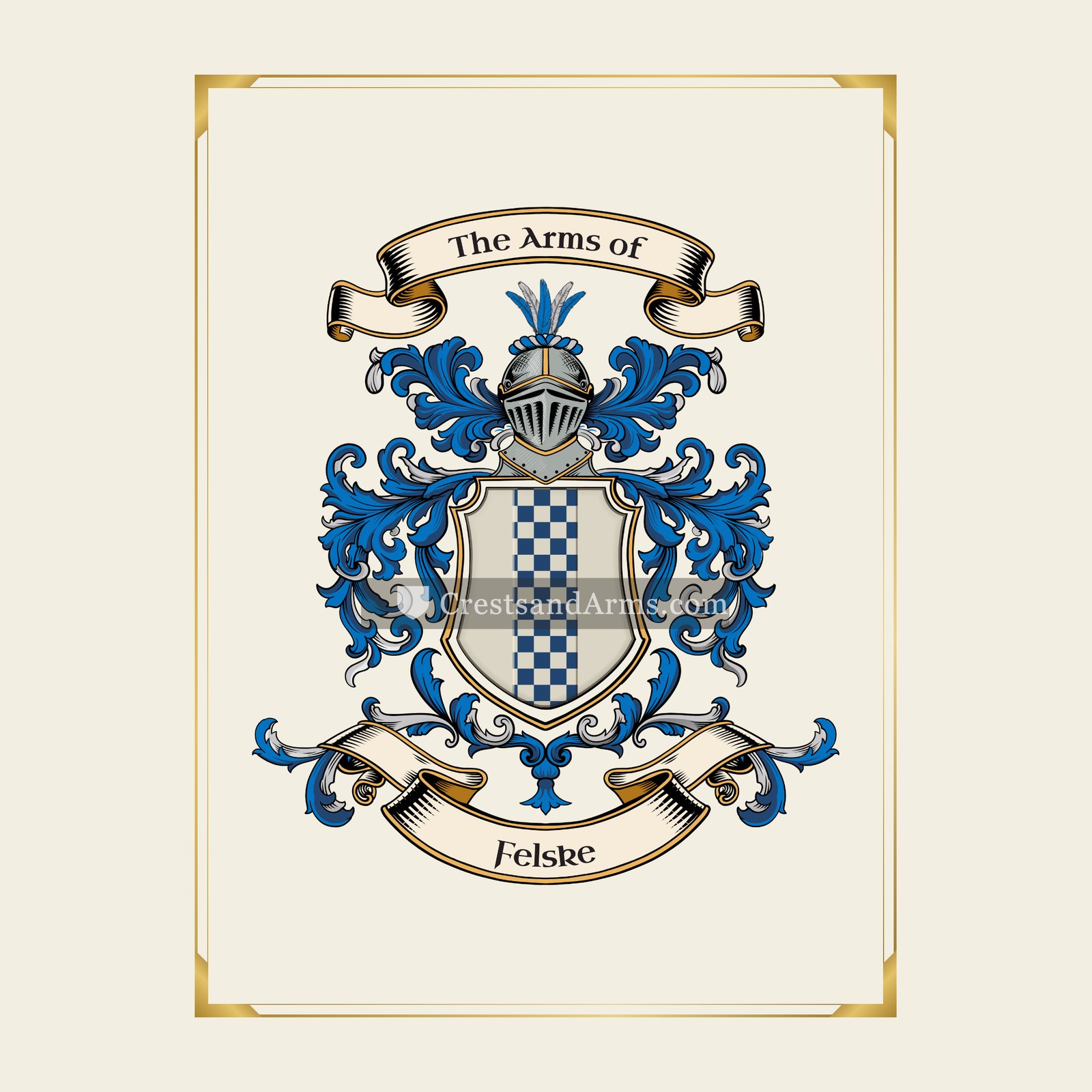 With gold border