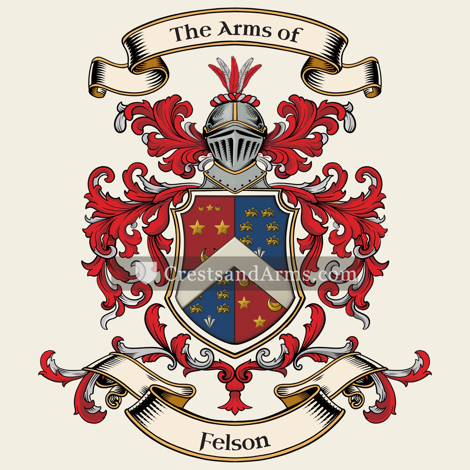 The Felson coat of arms, drawn from the recorded blazon