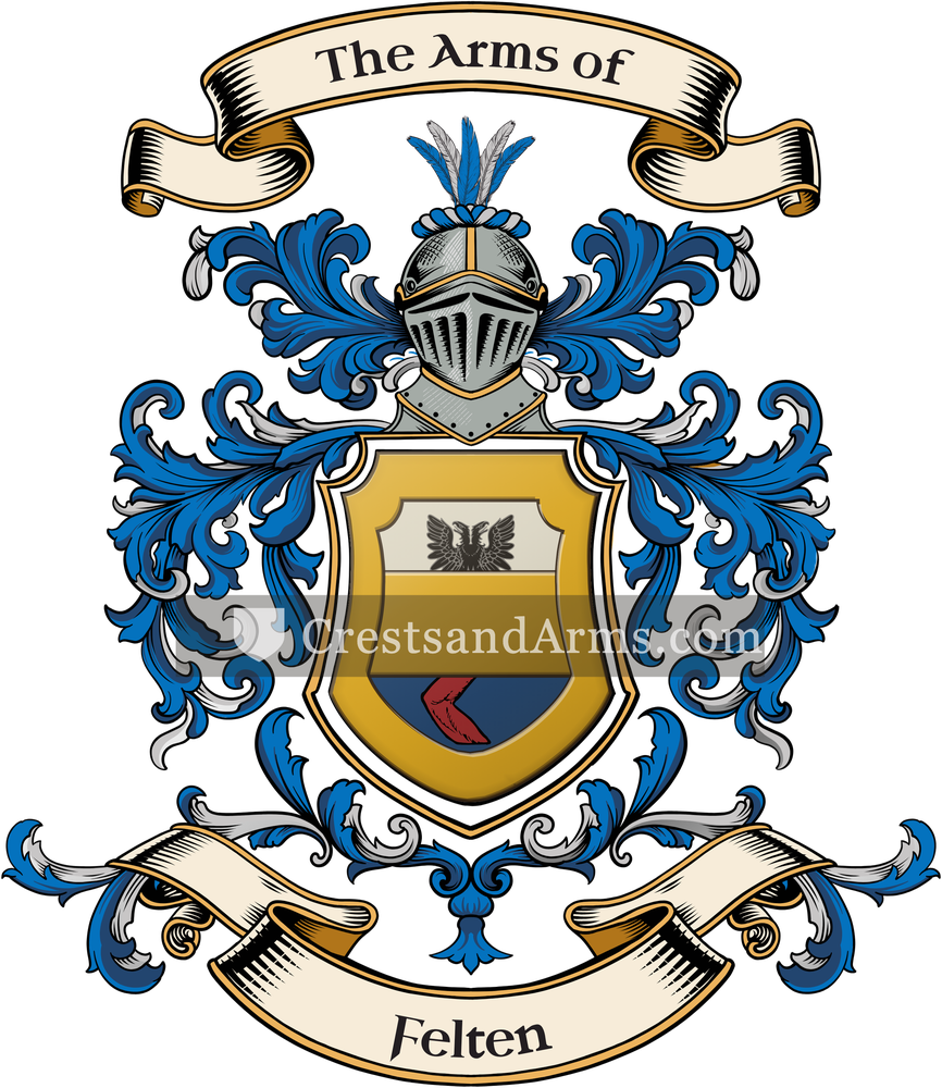 The Felten coat of arms, drawn from the recorded blazon