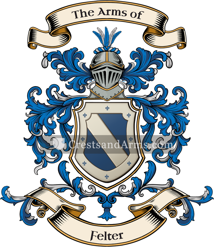 The Felter coat of arms, drawn from the recorded blazon