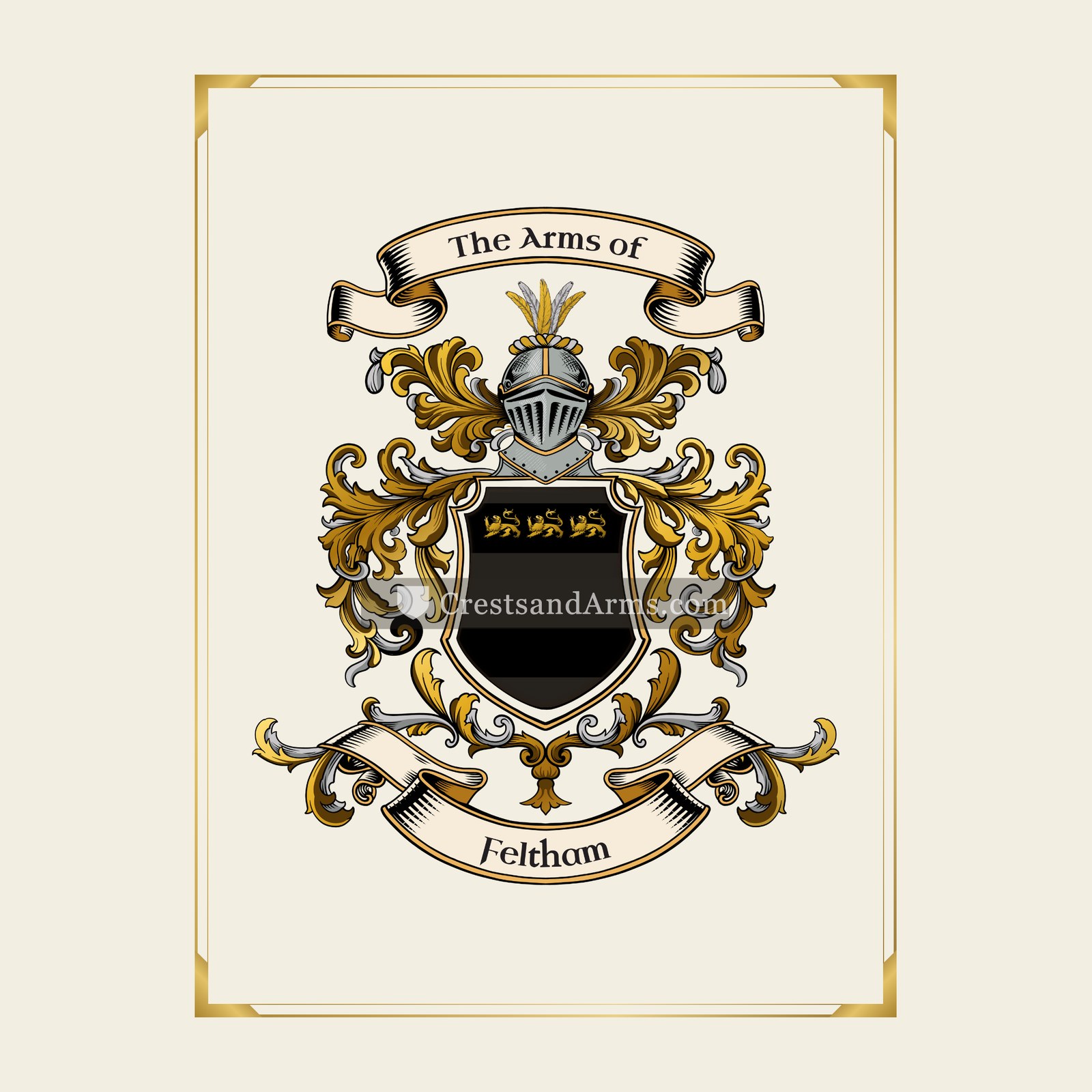 With gold border