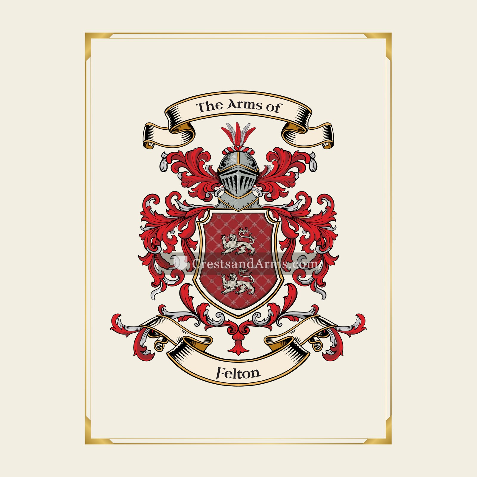 With gold border