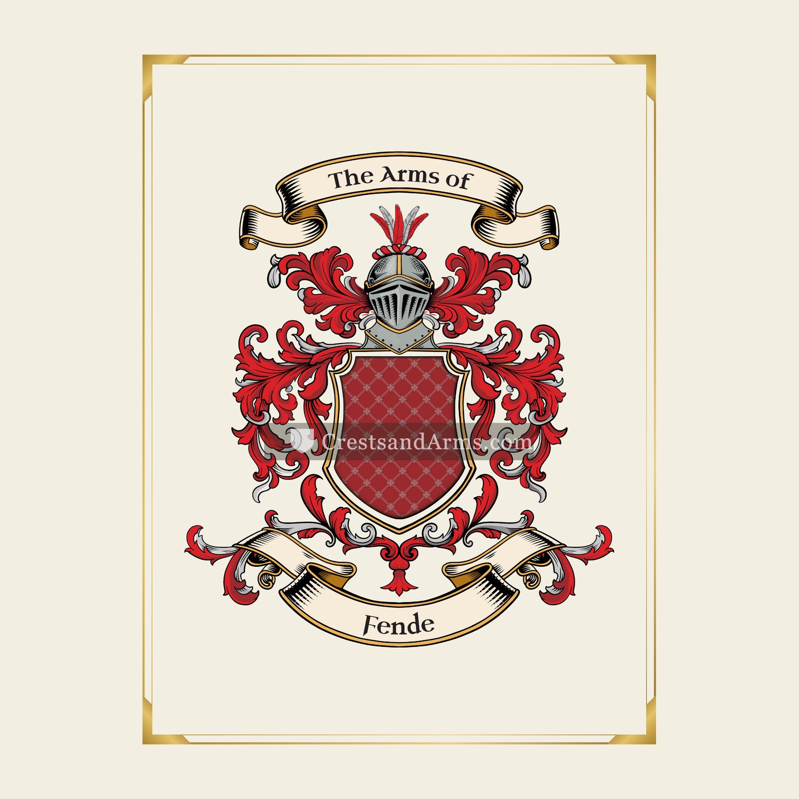 With gold border